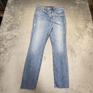 Gap Jeans Womens 10 Blue Straight Light Wash Distressed Stretch 30 Waist